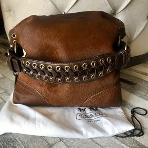 Coach Hair-calf Bag w/ Leather Handle & Wallet